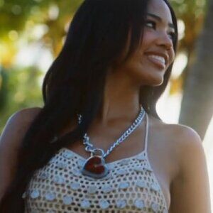 Edikted Alora Iridescent Crochet Top